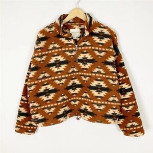 AMERICAN EAGLE Southwestern Sherpa Fleece Pullover